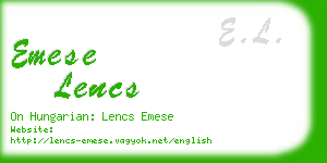 emese lencs business card